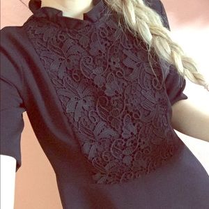 Zara Black Front Detail Dress